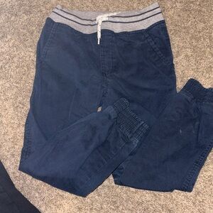 Cat & Jack Navy Drawstring Waist Jogger Pants - Stripe Waistband